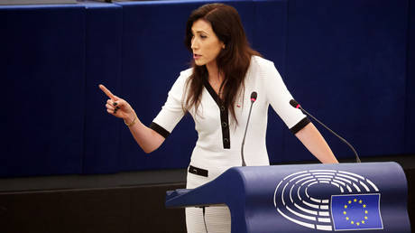 FILE PHOTO: Polish MEP Zajaczkowska-Hernik speaking at the European Parliament in Strasbourg.