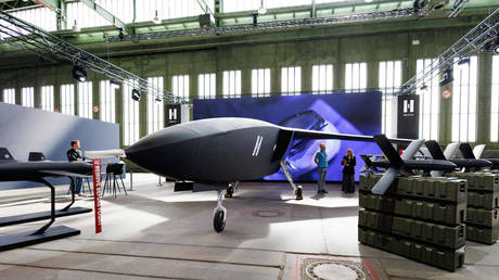 FILE PHOTO: The Helsing company's exhibition at the German-Ukrainian military industry conference in Berlin, Germany, June 8, 2026.
