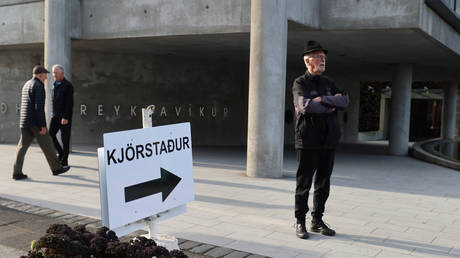 A polling station operating in Iceland’s capitl, Reykjavik.