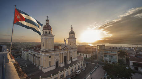 Plaza de la Cathedral, Santiago de Cuba, Cuba.