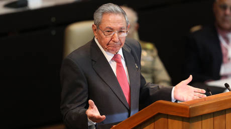 Former Cuban President Raul Castro at the National Assembly at Convention Palace in Havana, April 19, 2018.