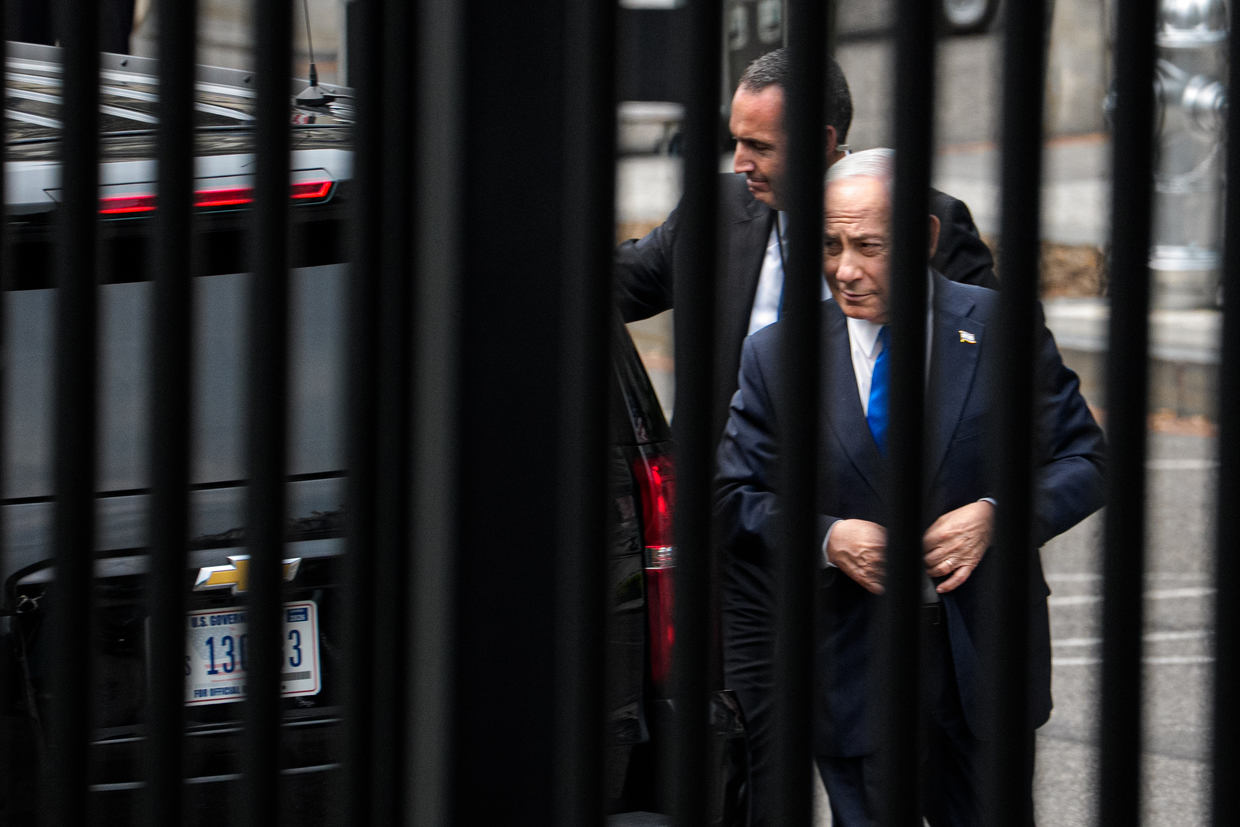 Benjamin Netanyahu arrives at the White House in Washington DC, July 28, 2026