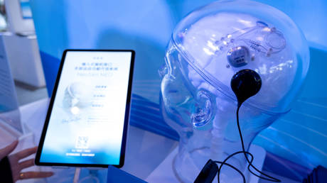 The Neural NEO Implantable Brain Computer Interface Hand Motor Function Compensation System at the 12th China (Shanghai) International Technology Fair (CSITF) in Shanghai, China on June 11, 2026.
