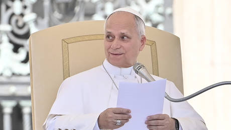 Pope Leo XIV speaks during his weekly general audience in the Vatican, May 27, 2026