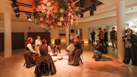 A performance inside the Russian Pavilion during the 61st Venice Biennale International Art Exhibition on May 05, 2026 in Venice, Italy.