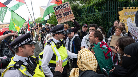 Protesters gather as Palestine Action members are sentenced at Woolwich Crown Court in London, England, June 12, 2026