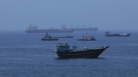 FILE PHOTO.  Commercial ships and oil tankers in Gulf of Oman ahead of Hormuz reopening on June 21, 2026.