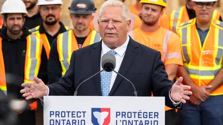 Ontario Premier Doug Ford in Hamilton, Canada, August 24, 2026.