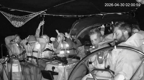 Screenshot taken from a live feed of the Global Sumud Flotilla