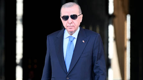 FILE PHOTO: Turkish President Recep Tayyip Erdogan taking part in an official ceremony in Ankara.