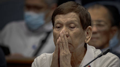 FILE PHOTO. Former Philippine President Rodrigo Duterte appears before lawmakers in Manila, Philippines on October 28, 2024.