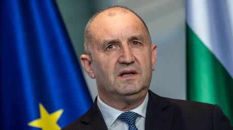 Bulgarian Prime Minister Rumen Radev speaks at a press conference in Berlin, Germany, May 18, 2026.