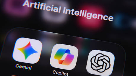 FILE PHOTO: AI apps displayed on a smartphone.