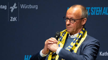 Chancellor Friedrich Merz attends the National Day of Catholics in Würzburg, Germany, on May 15, 2026.