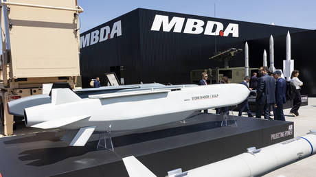 FILE PHOTO: A SCALP-EG/Storm Shadow cruise missile displayed at the Paris Air Show, France, June 2025.