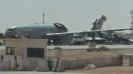 Purported results of an Iranian strike on a US E-3 Sentry AWACS.