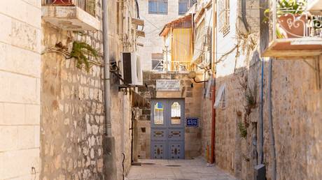 The entramce to St. James Armenian monastery in the Armenian quarters in the old city of Jerusalem, Israel
