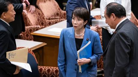 Japanese Prime Minister Sanae Takaichi at the Diet, Tokyo, Japan, November 26, 2025.