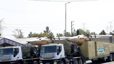 FILE PHOTO of Iran’s ‘Emad’ ballistic missile during a military parade.