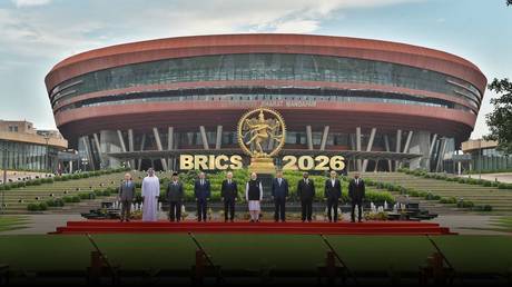 BRICS leaders at the Bharat Mandapam in New Delhi on September 12, 2026.