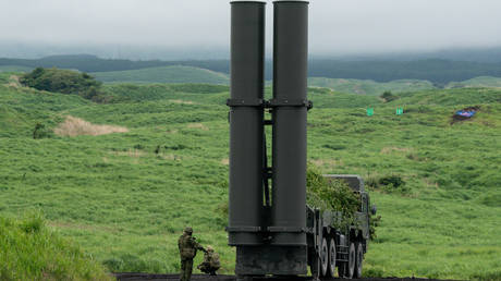 A Japan Ground Self-Defense Force's (JGSDF) live-fire exercise at the East Fuji Maneuver Area on June 07, 2026, in Gotemba, Japan