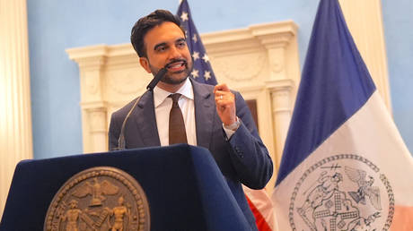 New York City Mayor Zohran Mamdani delivers a speech at Gracie Mansion, the official mayoral residence in New York, US, June 16, 2026.