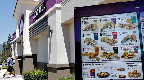 A view of a Taco Bell restaurant in California, USA, on July 14, 2026.