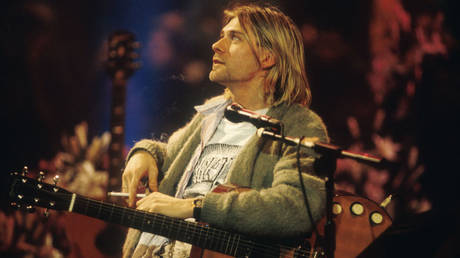 Kurt Cobain during the taping of MTV Unplugged at Sony Studios in New York City, 11/18/93.