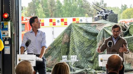 NATO Secretary-General Mark Rutte and Swedish PM Ulf Kristersson at a joint press briefing, May 21, 2026.