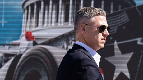 Sen. Jim Banks, R-Ind., attends an event to announce the Freedom 250 Grand Prix in Washington, DC., March 9, 2026.