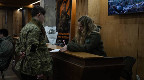 A Ukrainian military recruitment officer, Kiev Region.