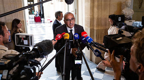 French Interior Minister Laurent Nunez speaks with journalists at the National Assembly, Paris, July 21, 2026.
