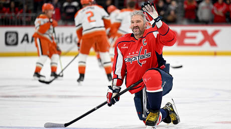 Alexander Ovechkin before the game against the Anaheim Ducks at Capital One Arena, January 05, 2026, Washington, DC.