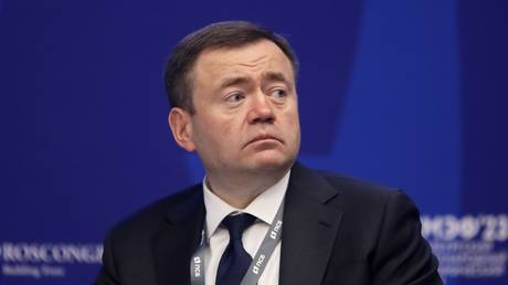 Pyotr Fradkov, chairman of Russian Promsvyazbank (PSB), speaks at a conference in St. Petersburg, on June 16, 2023.