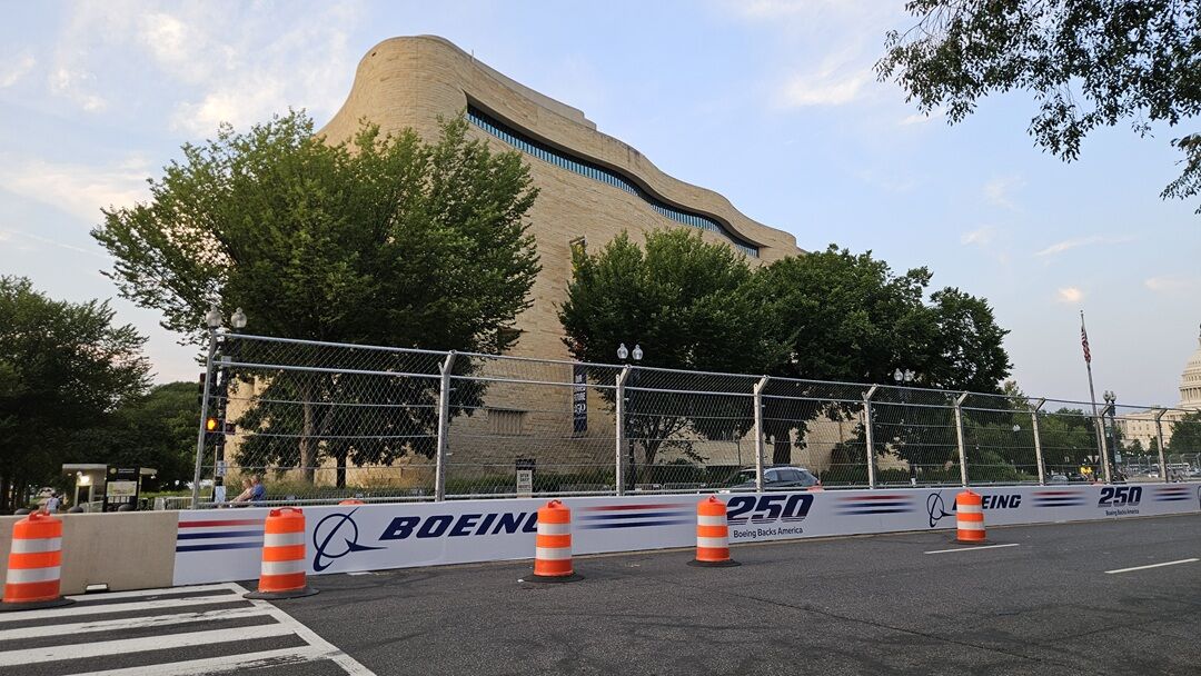National Museum of the American Indian being fenced off