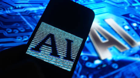 AI logo on a smartphone.