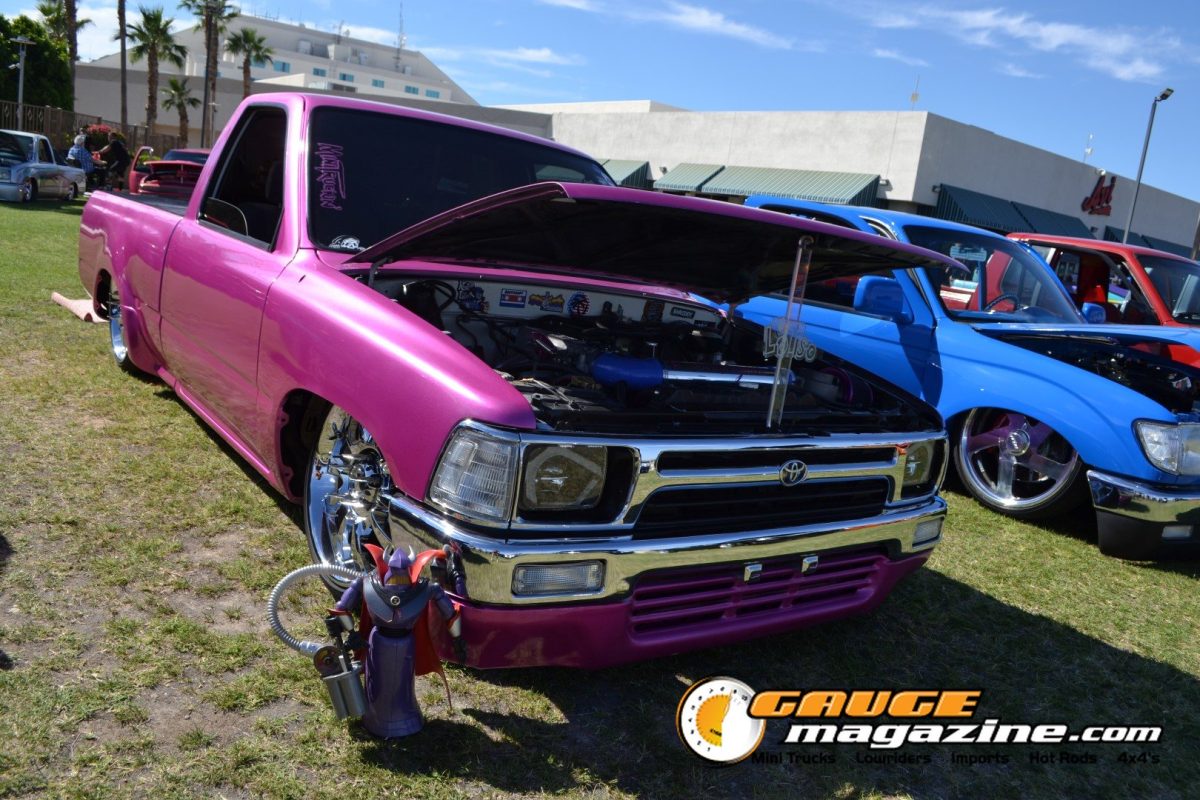 forbidden-fantasy-show-n-shine-2026-061-pink-toyota-pickup-engine-bay-slammed