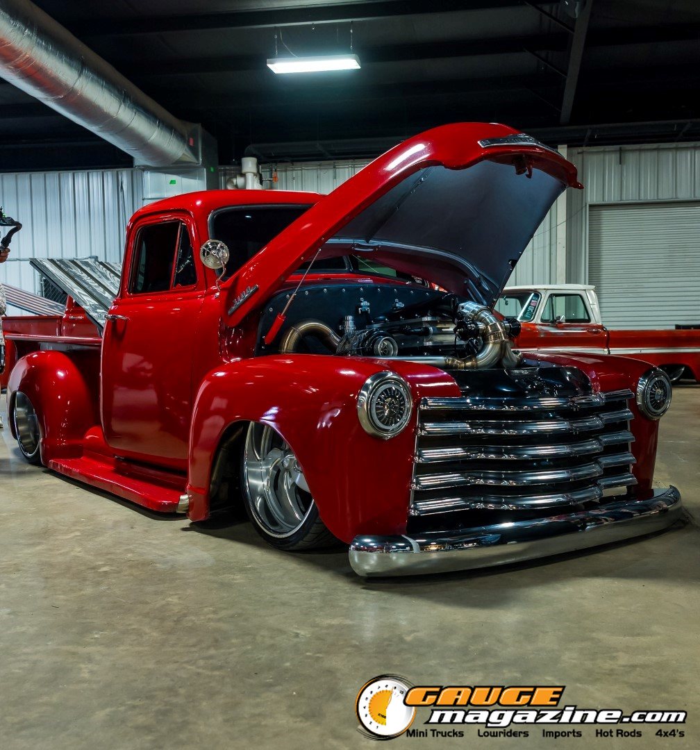 lone-star-throwdown-2026-red-lowered-classic-chevrolet-pickup-open-hood