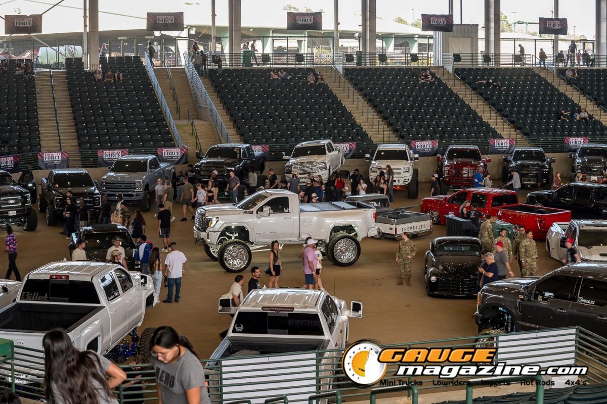 Indoor vehicle displays at Lone Star Throwdown 2026 in Conroe Texas