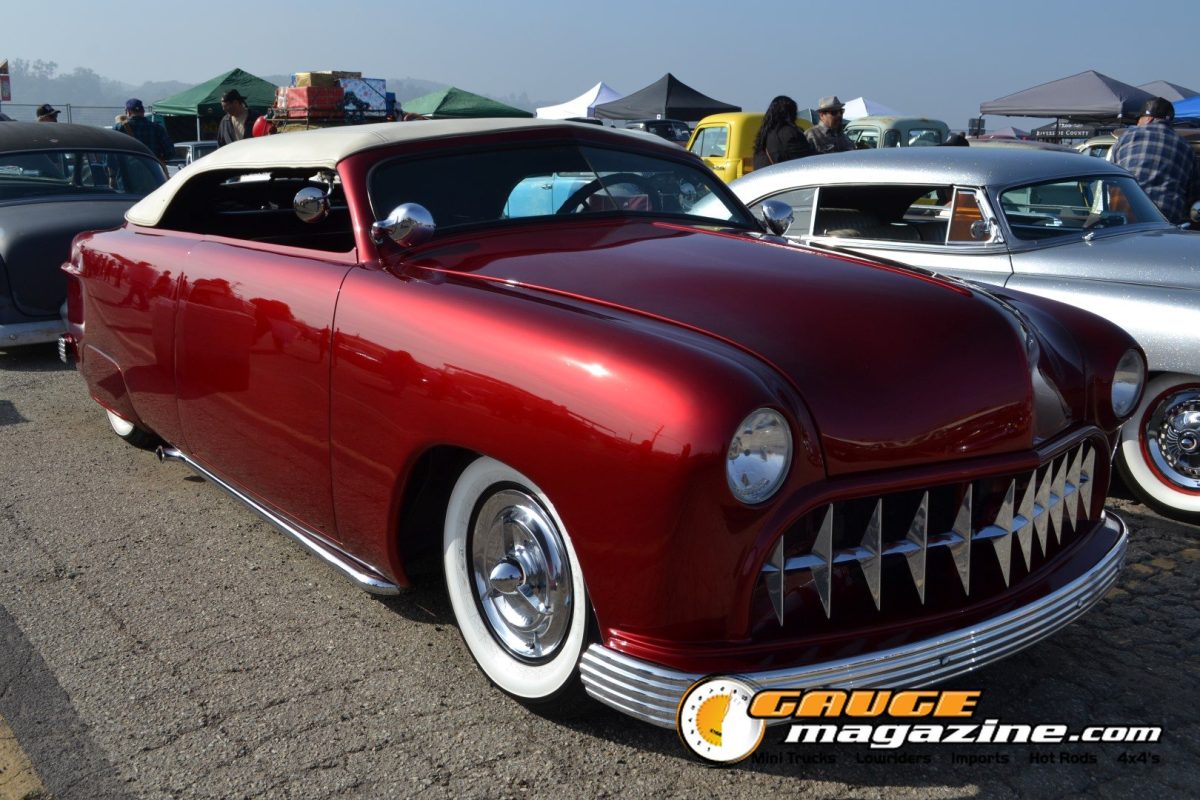 mooneyes-christmas-party-2025-126-red-chopped-lead-sled-custom