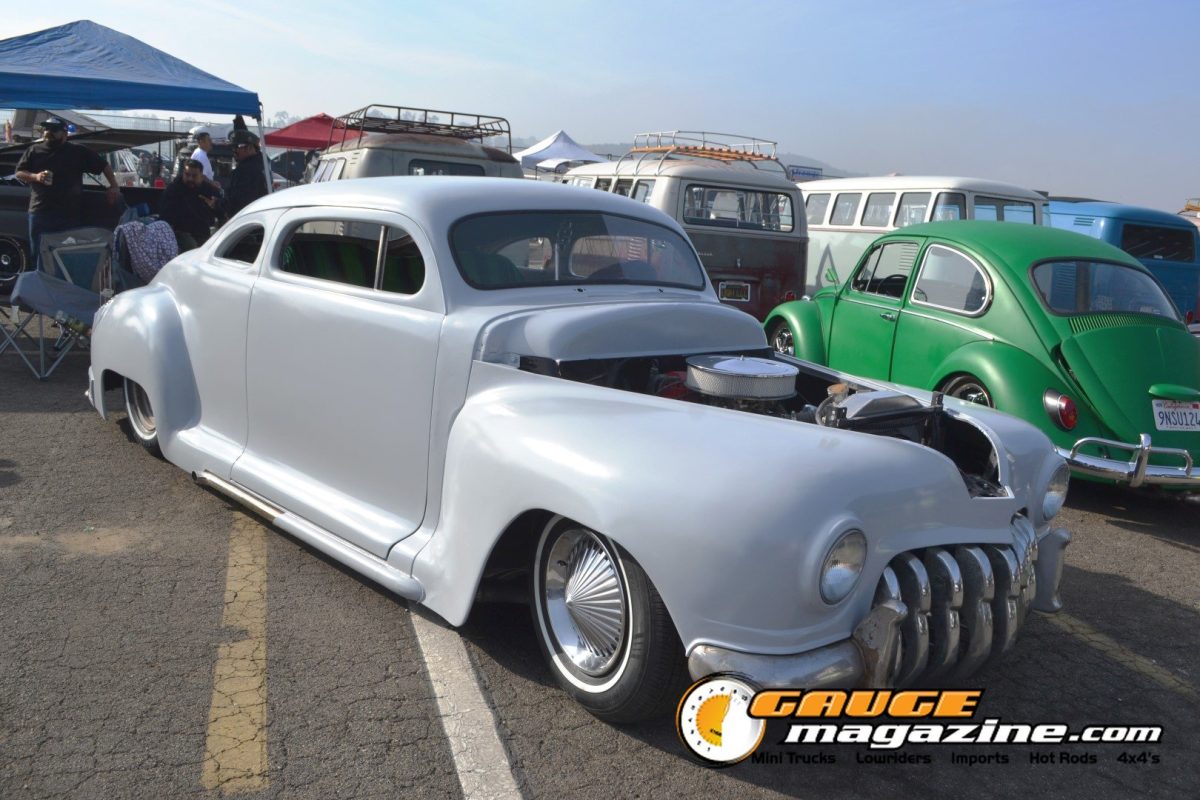 mooneyes-christmas-party-2025-014-white-chopped-lead-sled-custom