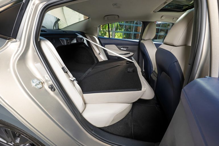 2027 Nissan Sentra SL rear folded seatbacks